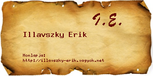 Illavszky Erik névjegykártya